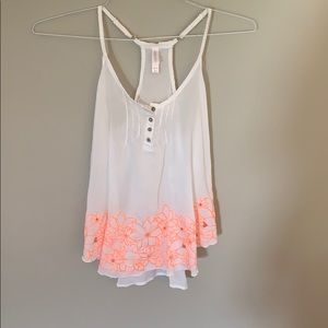 White tank top with flowers